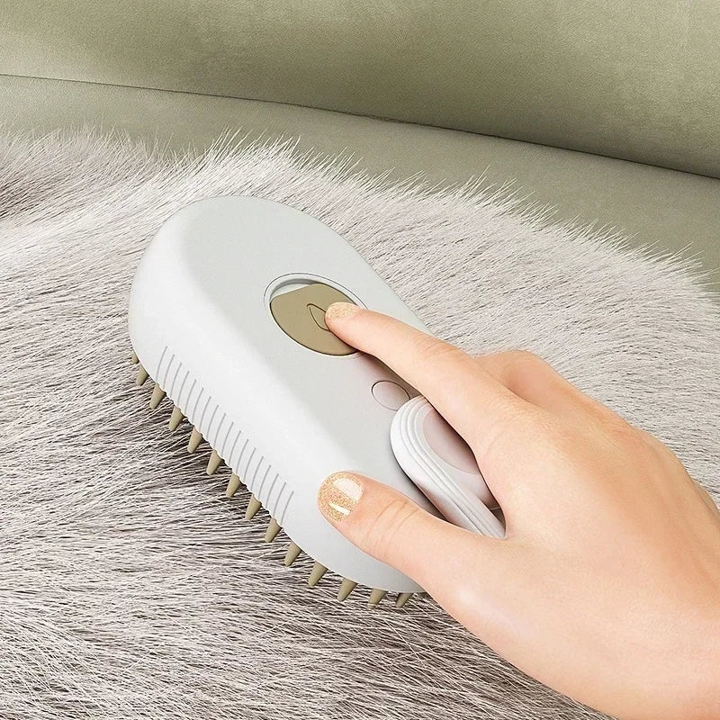 3-in-1 Steam Pet Grooming Brush – Cat & Dog Hair Remover