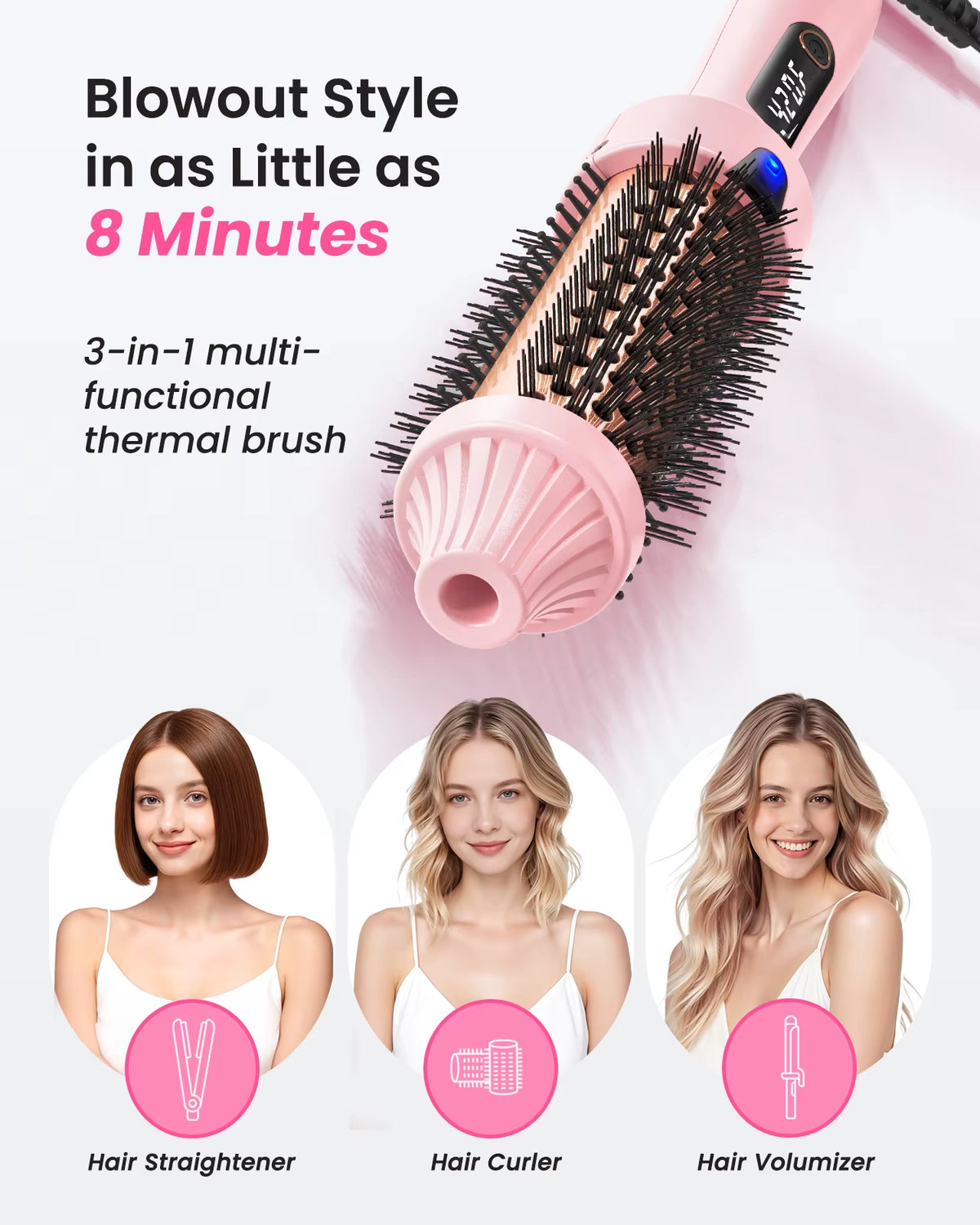 Ionic Thermal Brush – Curling & Straightening Hair Brush