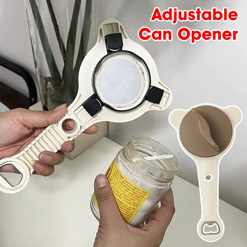 Multifunctional Jar Opener New 4-In-1 Jar Opener Adjustable Lid Remover Ergonomic Jar Lid Gripper for Various Container Sizes
