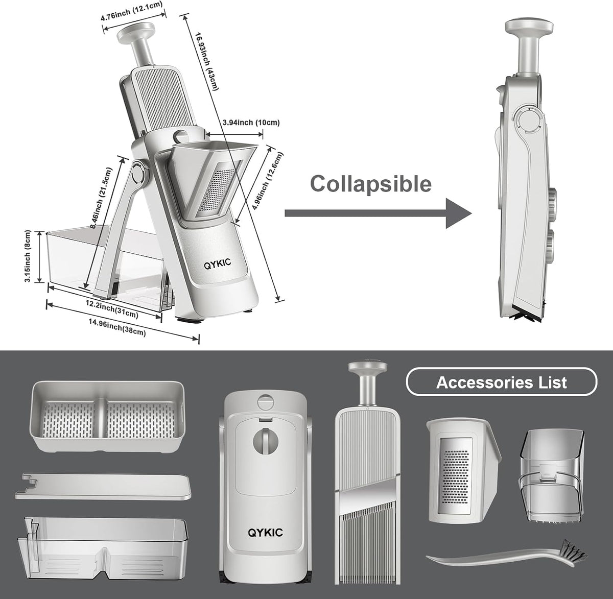 Mandoline Slicer for Kitchen, Adjustable 0.1-8Mm (S4 Sliver)