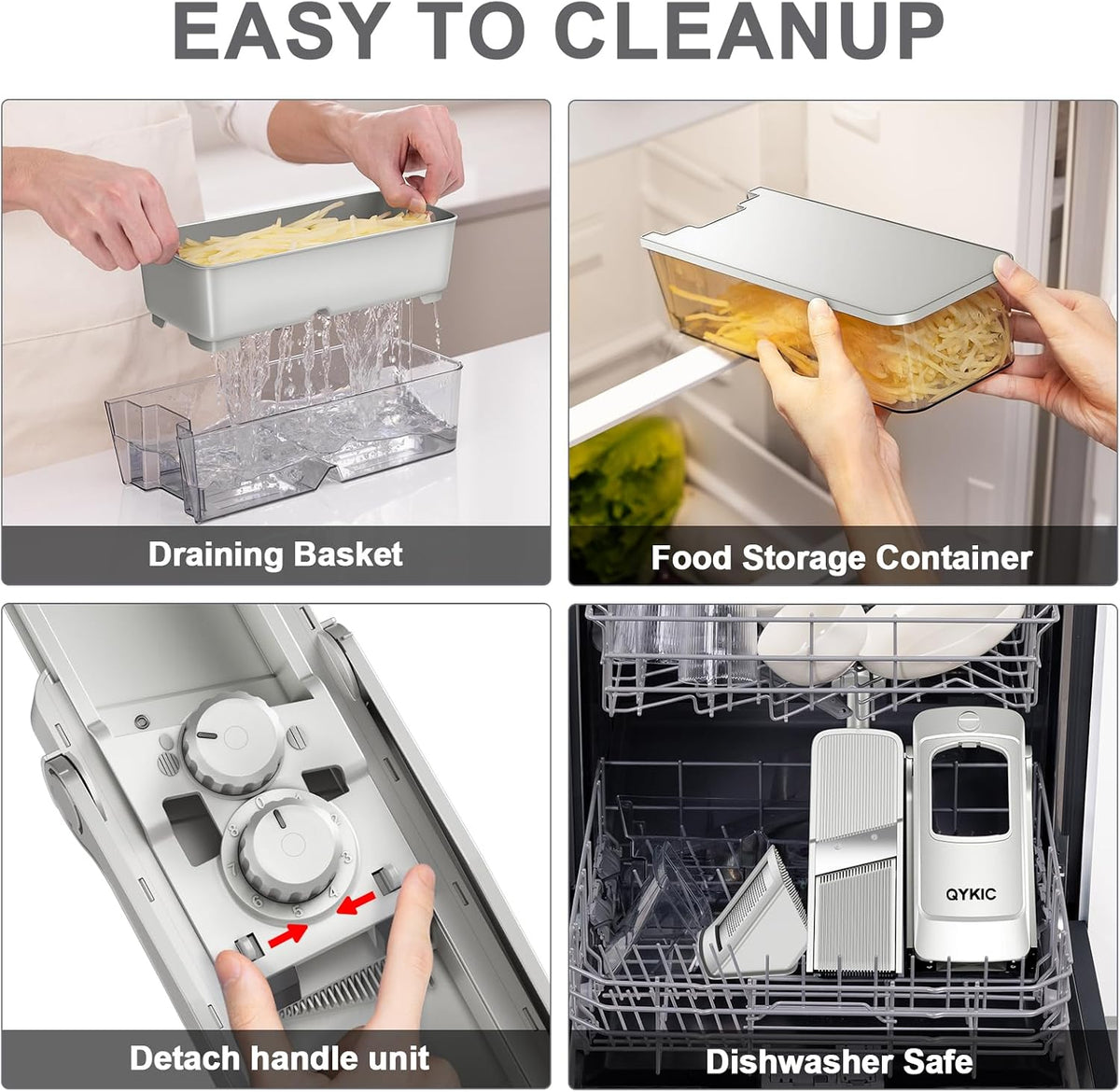 Mandoline Slicer for Kitchen, Adjustable 0.1-8Mm (S4 Sliver)