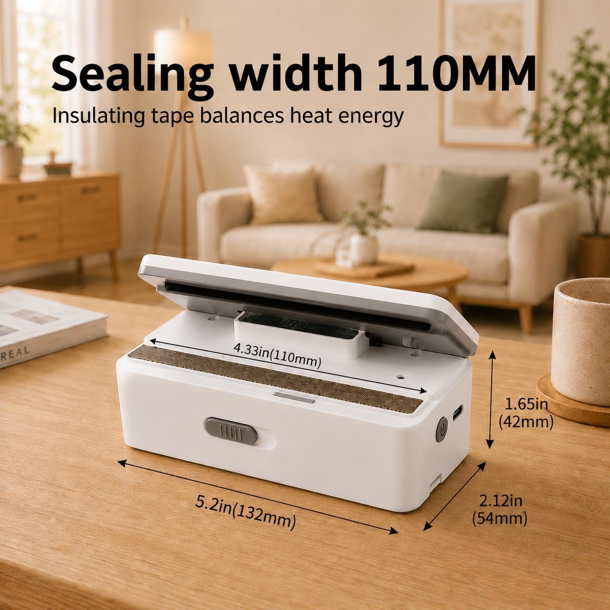 Mini Bag Sealer with Cutter and Magnet,Upgraded 8 Adjustable Levels Rechargeable Heat Sealer,Portable Sealing Machine for Chips Snacks Plastic Bags,Mylar Bags,Kitchen Gadgets for Food Resealer 1 Pack