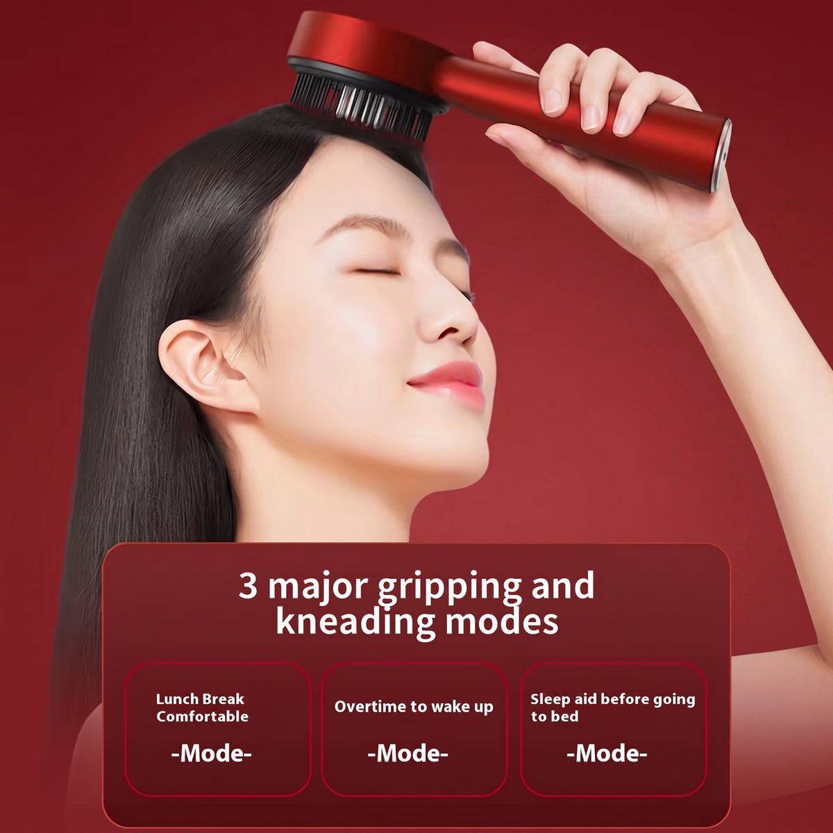 Scalp Massage Comb with Red Light & Serum Applicator