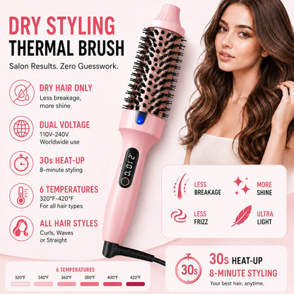 Ionic Thermal Brush – Curling & Straightening Hair Brush