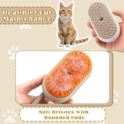 3-in-1 Steam Pet Grooming Brush – Cat & Dog Hair Remover