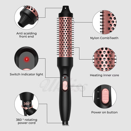 32mm Thermal Curling Brush – Heated Hair Styling Brush